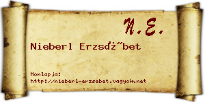 Nieberl Erzsébet névjegykártya